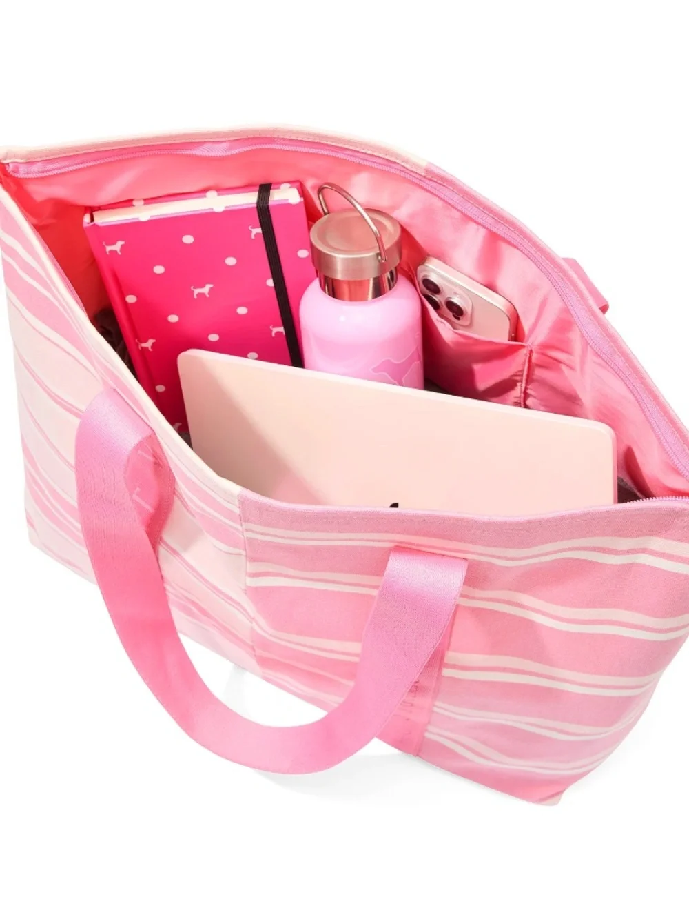 Victoria's Secret Heritage Stripe Canvas Tote Bag NWT